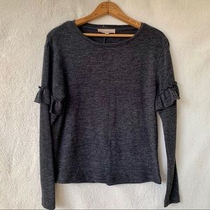 3/$25 Philosophy long frill sleeve Top